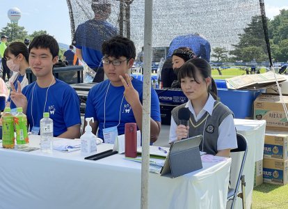 本校放送部は選手紹介アナウンス等で運営に貢献することができました